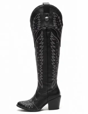 Bota cowboy arriba de la rodilla western cowboy para mujer