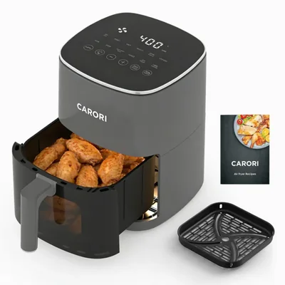 Freidora de aire CARORI 6QT 1700W 120V con ventana de visualización gris