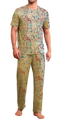 Pijama Conjunto Elegante Shendy Vendy Beige para Hombre