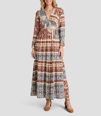 Vestido largo estampado Mujer