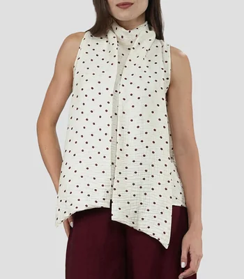 Blusa polkadots sin mangas Mujer