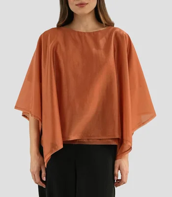 Blusa lisa manga corta Mujer