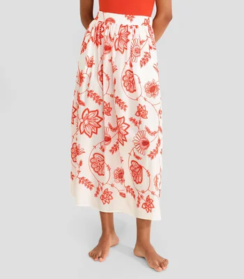 Falda larga corte regular estampada Calie Mujer