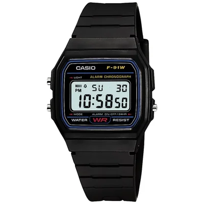 Reloj Casio Vintage F-91W-1X Unisex Negro Para Dama