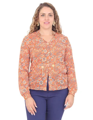Blusa manga larga para mujer