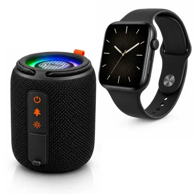 Smattwatch MIRCROWEAR S11 Mensajería, Llamadas, Audios, Emojis y Funciones Deportivas y Bocina G-Tide SV30 con Luces LED y Sonido Hi-Fi