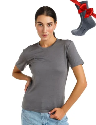 Camiseta Merino.tech talla S gris perfecto + calcetines