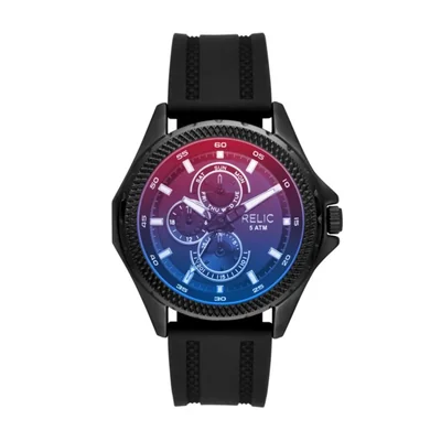 Reloj RELIC Julian Multifunción Negro con Correa de Silicona ZR16028