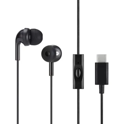 Auriculares con cable Amazon Basics con micrófono, intrauditivos, USB-