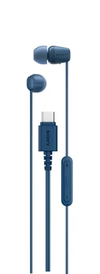 Auriculares intraaurales con cable Sony IER-EX15C con conector USB-C para iPhone y Android, con botón multifunción integrado, co