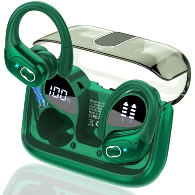 Auriculares inalámbricos Aptkdoe con Bluetooth 5.4, deportivos, 75 horas de duración, estéreo, graves profundos, con gancho para
