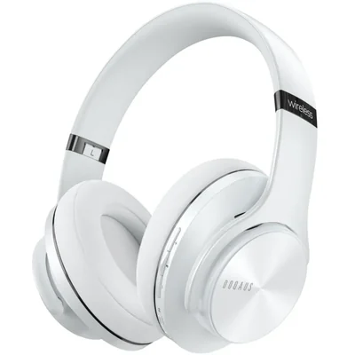 Auriculares Bluetooth DOQAUS supraaurales, 90 horas de reproducción inalámbrica, 3 modos de ecualización, audio Hi-Fi y graves p