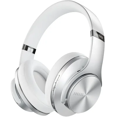 Auriculares Bluetooth DOQAUS supraaurales, 90 horas de reproducción inalámbrica, 3 modos de ecualización, audio Hi-Fi y graves p