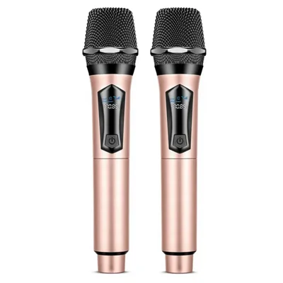 Micrófono Inalámbrico Para Karaoke, Dinámico 2pcs Profesional, Color Rosa