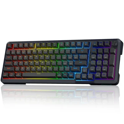 Teclado mecánico inalámbrico Redragon, teclado para juegos RGB con mon