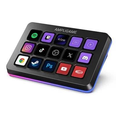 Controlador de transmisión FIFINE AmpliGame con 15 teclas macro, tecla