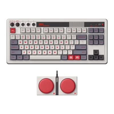 Teclado mecánico retro 8Bitdo, Bluetooth/2.4G/USB-C, teclado para jueg