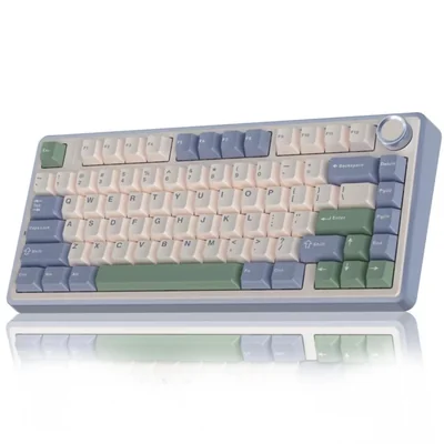 Teclado mecánico inalámbrico AULA F75 75%, teclas intercambiables en c