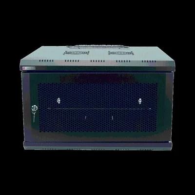 Gabinete de Pared 19 Pulgadas / 6U / 600 x 550 x 368 mm (23.6 x 21.7 x 14.5 in) / Acero SPCC RAL 9004 / Carga Estática 60 kg / IP20 Interior / Ventiladores CA / Panel Cepillo para