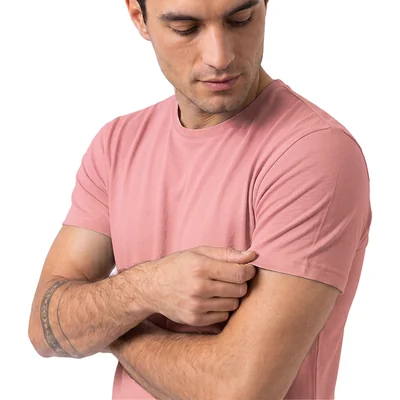 Playera de manga larga stretch para hombre Muscle Fit de cuello redondo algodón premium