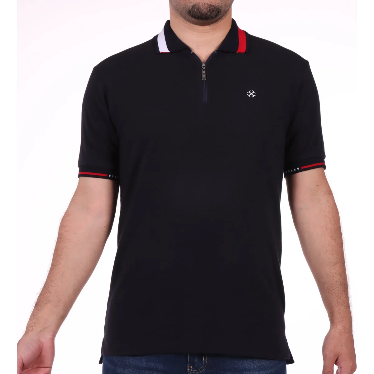 Playera Polo con Cierre Logo Carlo Corinto para Hombre