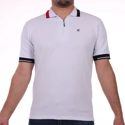 Playera Polo con Cierre Logo Carlo Corinto para Hombre