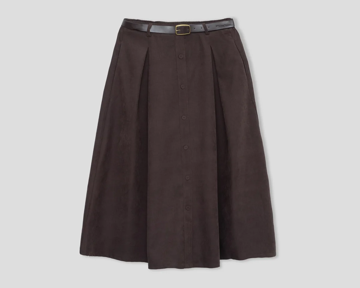 Falda Midi Sahara Café para Mujer