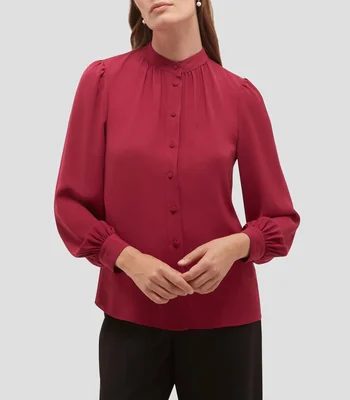 Blusa lisa manga larga Mujer