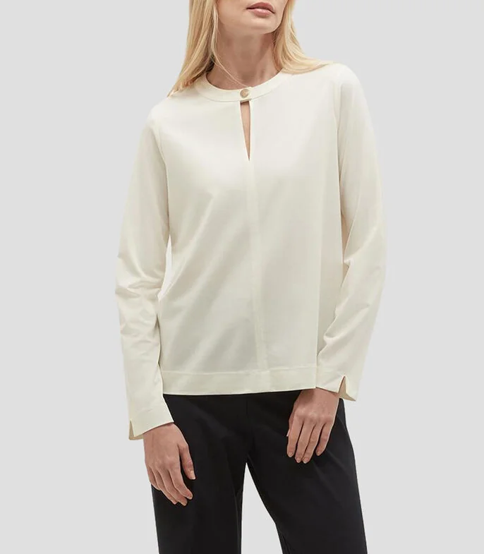 Blusa liso Janey manga larga Mujer