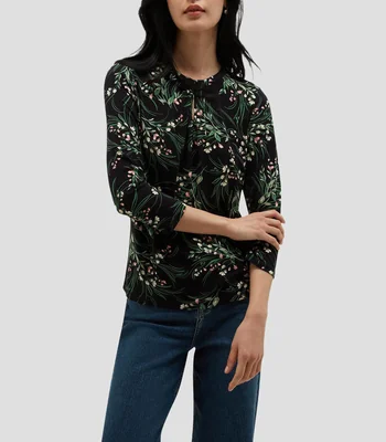 Blusa estampada manga 3/4 Mujer