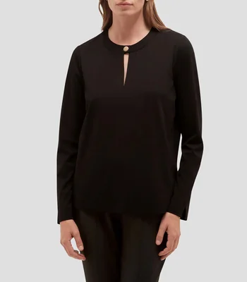 Blusa liso Janey manga larga Mujer