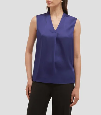 Blusa lisa sin manga Mujer