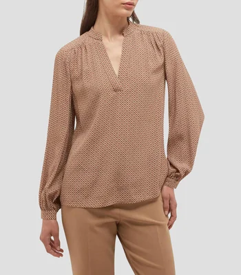 Blusa estampada manga larga Mujer