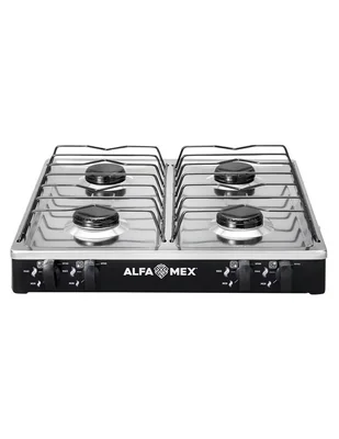 Parrilla de gas 312-4-negro de acero inoxidable