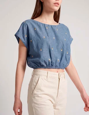 Blusa manga corta para mujer