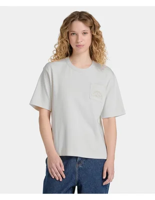 Camiseta cuello redondo regular manga corta de algodón