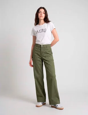 Pantalón regular wide leg para mujer