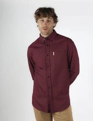 Camisa business casual de algodón manga larga para hombre