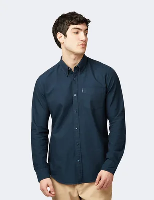 Camisa casual de algodón manga larga para hombre