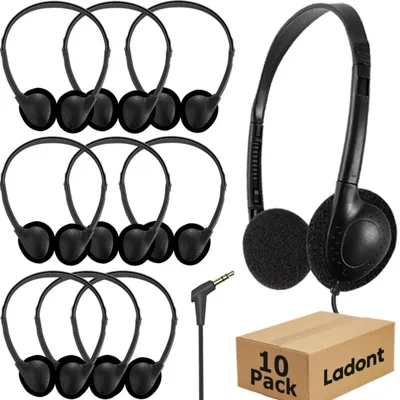 Auriculares Ladont para niños, paquete de 10 unidades para el aula esc