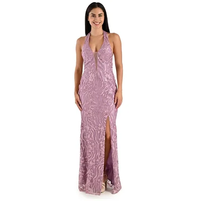 Vestido de Fiesta Largo Bordado Pink Gallery para Mujer