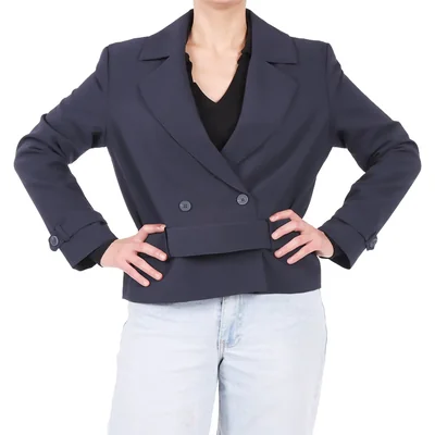 Gabardina Corta Elegante Black Tape para Mujer