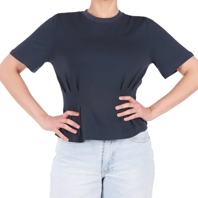 Blusa Ajustada Cintura con Pliegues Black Tape para Mujer