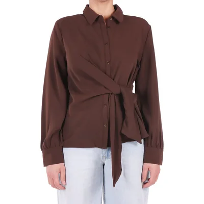 Blusa con Nudo Lateral y Manga Larga Black Tape para Mujer