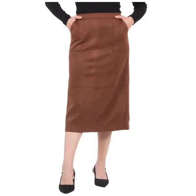Falda Midi de Ante Sintético Dex para Mujer