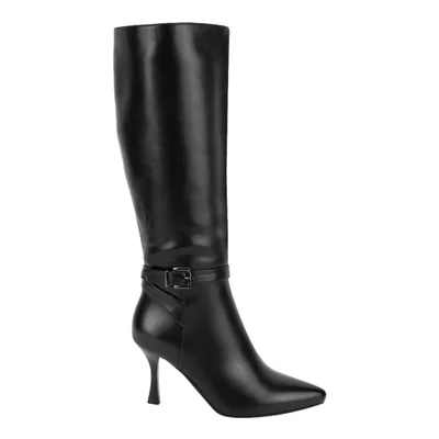 Bota de mujer, de vestir, larga, con tacón delgado y alto, acabado napa, color negro, mod. 1313094