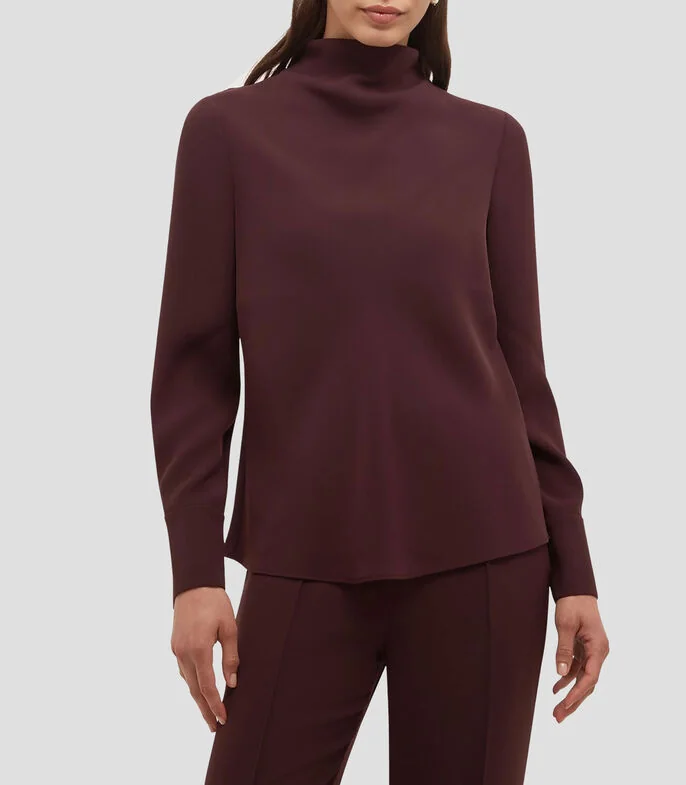 Blusa lisa manga larga Mujer