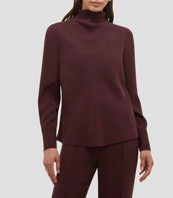 Blusa lisa manga larga Mujer