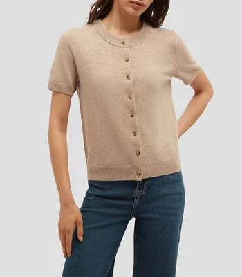 Blusa lisa manga corta Mujer