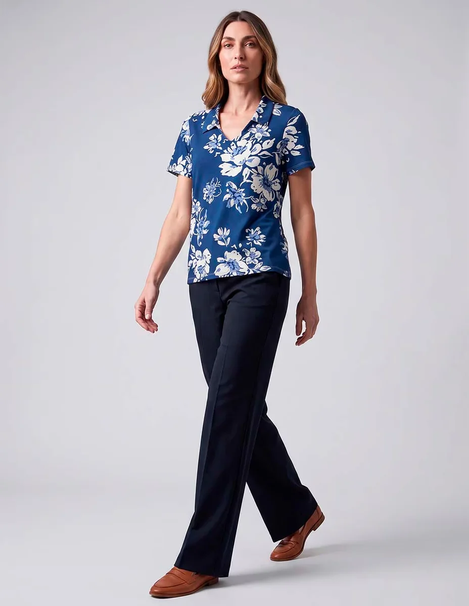 Playera manga corta cuello v para mujer